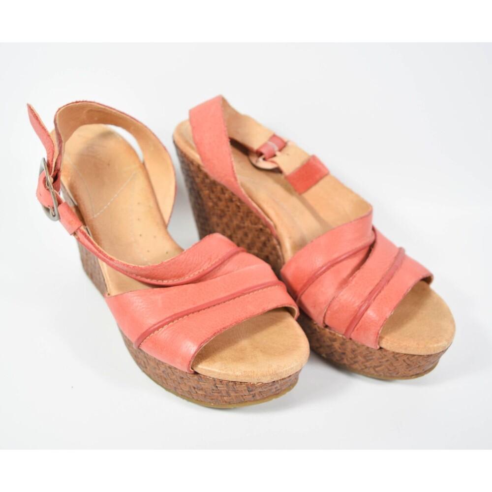 Naya Estra Coral Leather Wedge Sandles US Size 8.5M